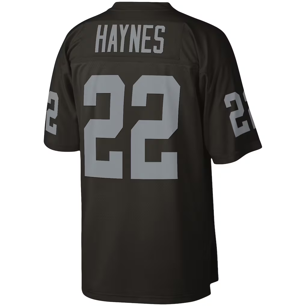 Elroe LV.Raiders #22 Mike Haynes Mitchell & Ness Black Legacy Replica Jersey