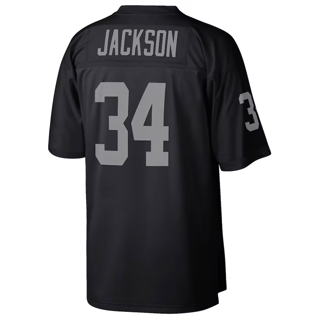 Elroe LV.Raiders #34 Bo Jackson Mitchell & Ness Black Legacy Replica Jersey Stitched Puhic