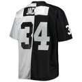 Elroe LV.Raiders #34 Bo Jackson Mitchell & Ness BlackSilver Big & Tall Split Legacy Retired Player Replica Jerseys