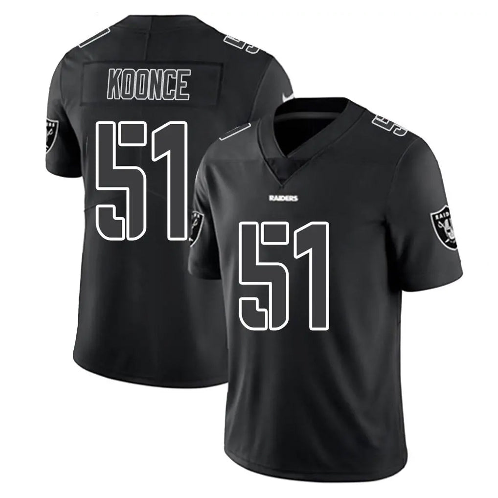 Elroe LV.Raiders #51 Malcolm Koonce Player Black Limited Black Impact Home Game Stitched Jerseys