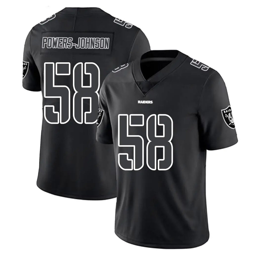 Elroe LV.Raiders #58 Jackson Powers-Johnson Player Black Limited Black Impact Home Game Stitched Jerseys