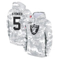 Elroe LV.Raiders #5 Eric Stokes Player Arctic Camo Salute to Service Hoodies Limited Game Stitched Jerseys