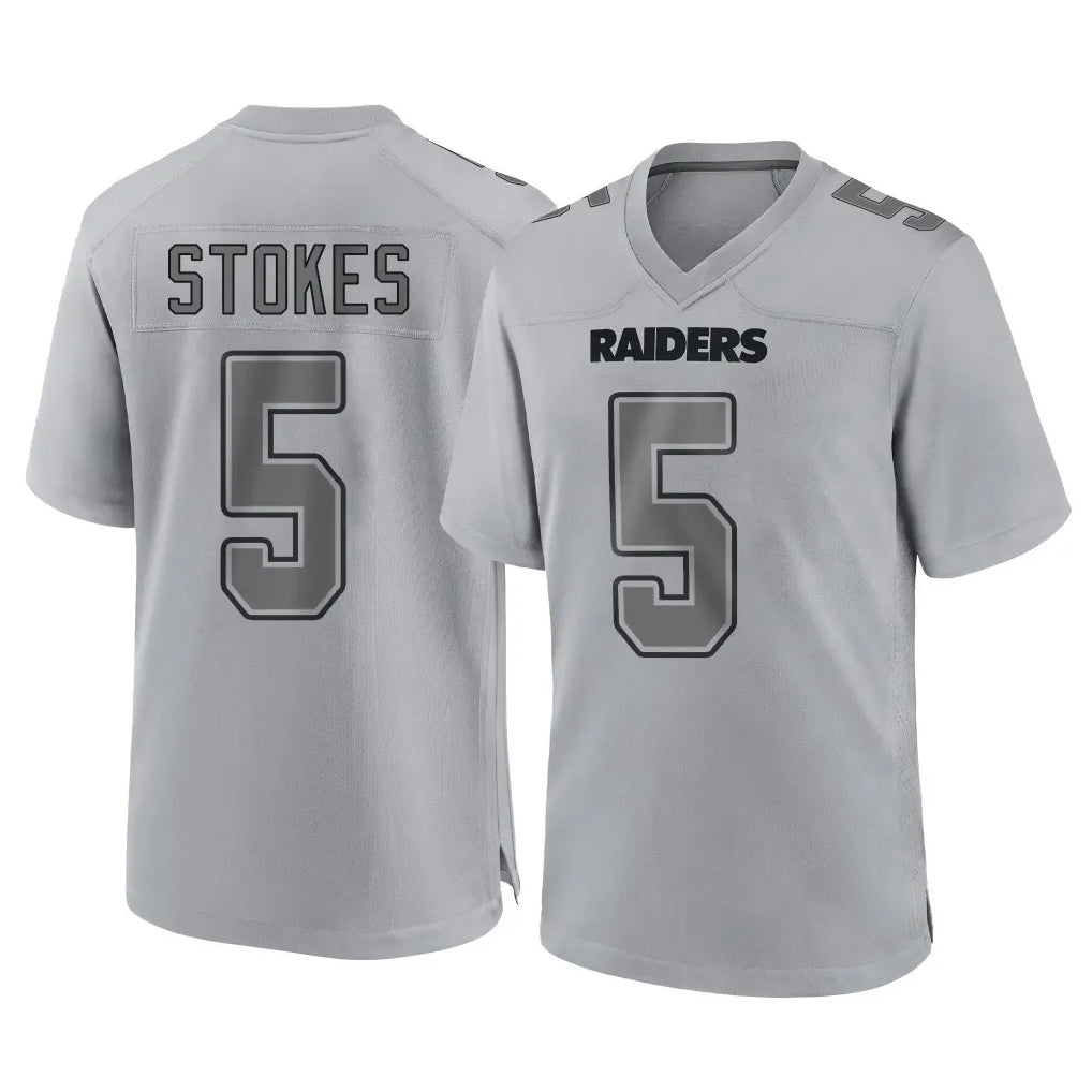 Elroe LV.Raiders #5 Eric Stokes Player Gray Atmosphere Fashion Limited Game Stitched Jerseys