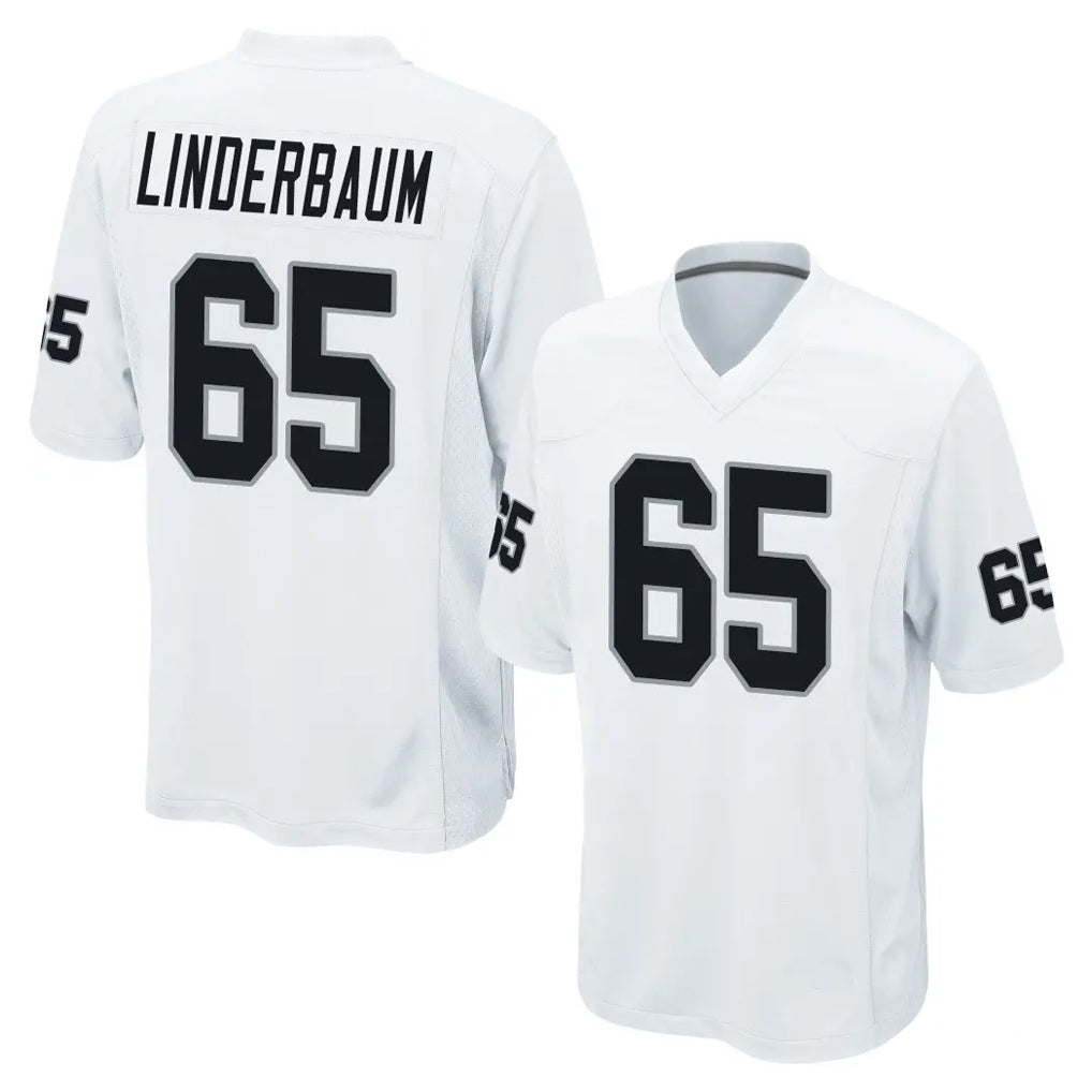 Elroe LV.Raiders #65 Tyler Linderbaum Player White Home Game Stitched Jerseys