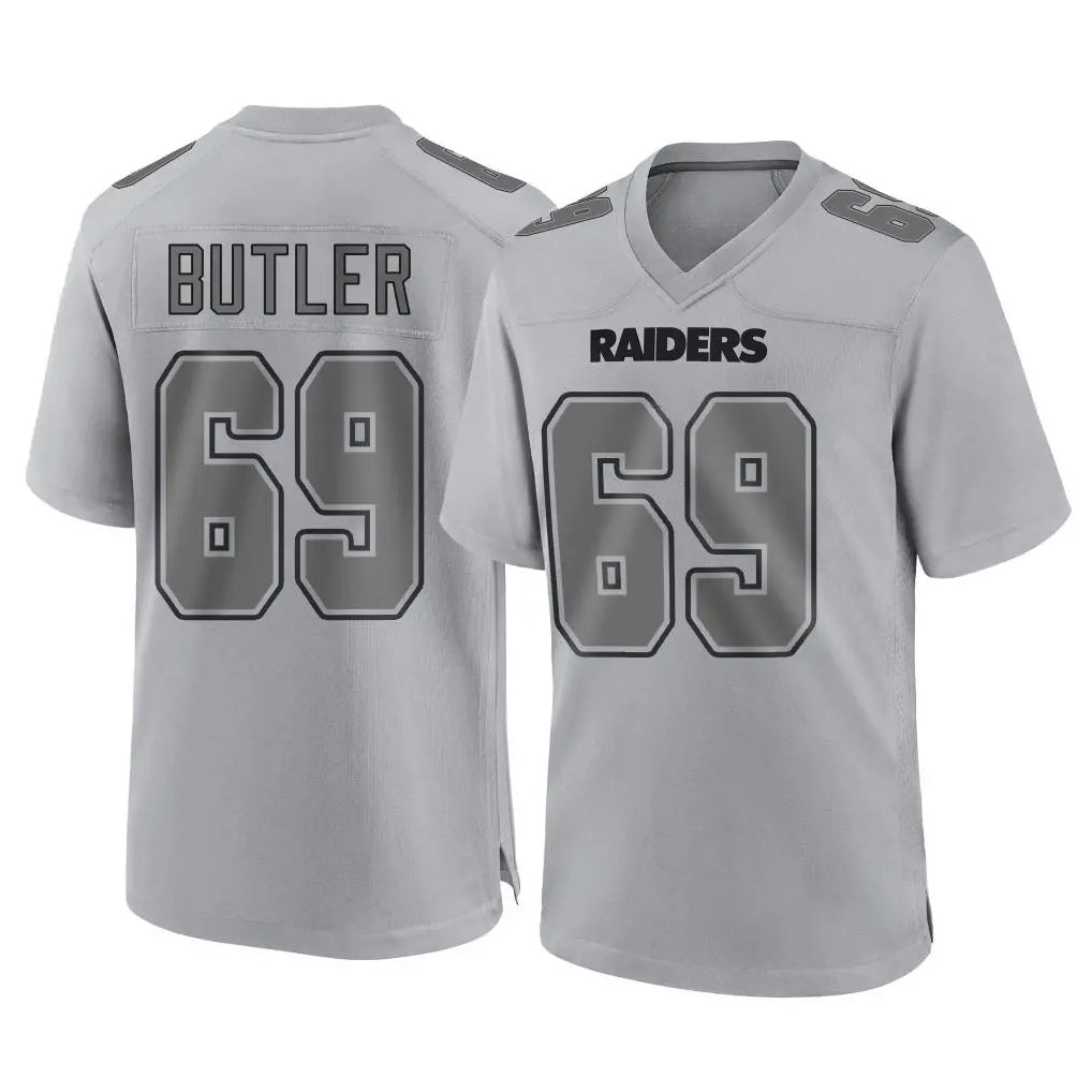 Elroe LV.Raiders #69 Adam Butler Player Gray Atmosphere Fashion Limited Game Stitched Jerseys