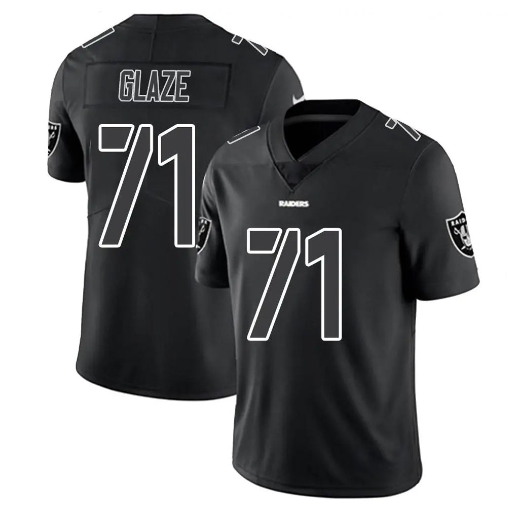 Elroe LV.Raiders #71 DJ Glaze Player Black Limited Black Impact Home Game Stitched Jerseys