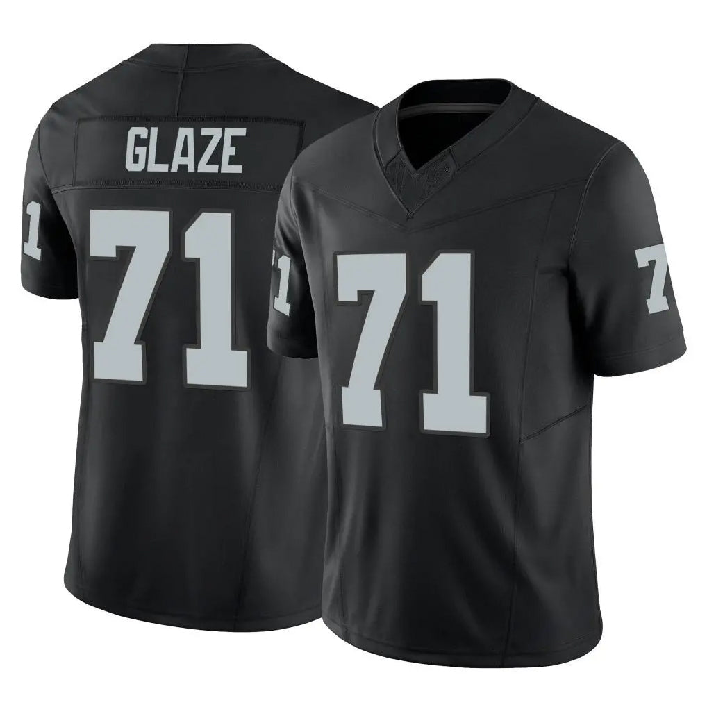 Elroe LV.Raiders #71 DJ Glaze Player Black Limited Vapor F.U.S.E. Home Game Stitched Jerseys