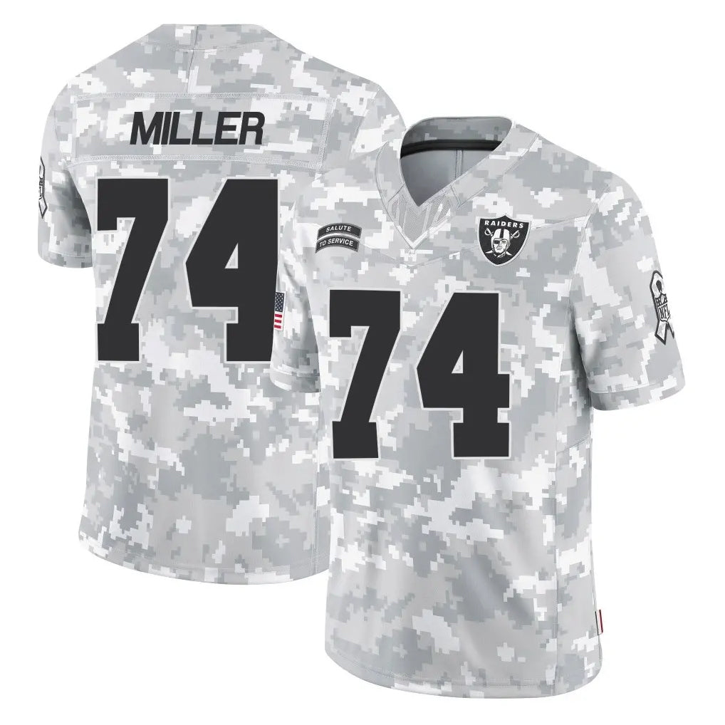 Elroe LV.Raiders #74 Kolton Miller Player Arctic Camo Salute To Service Limited Game Stitched Jerseys
