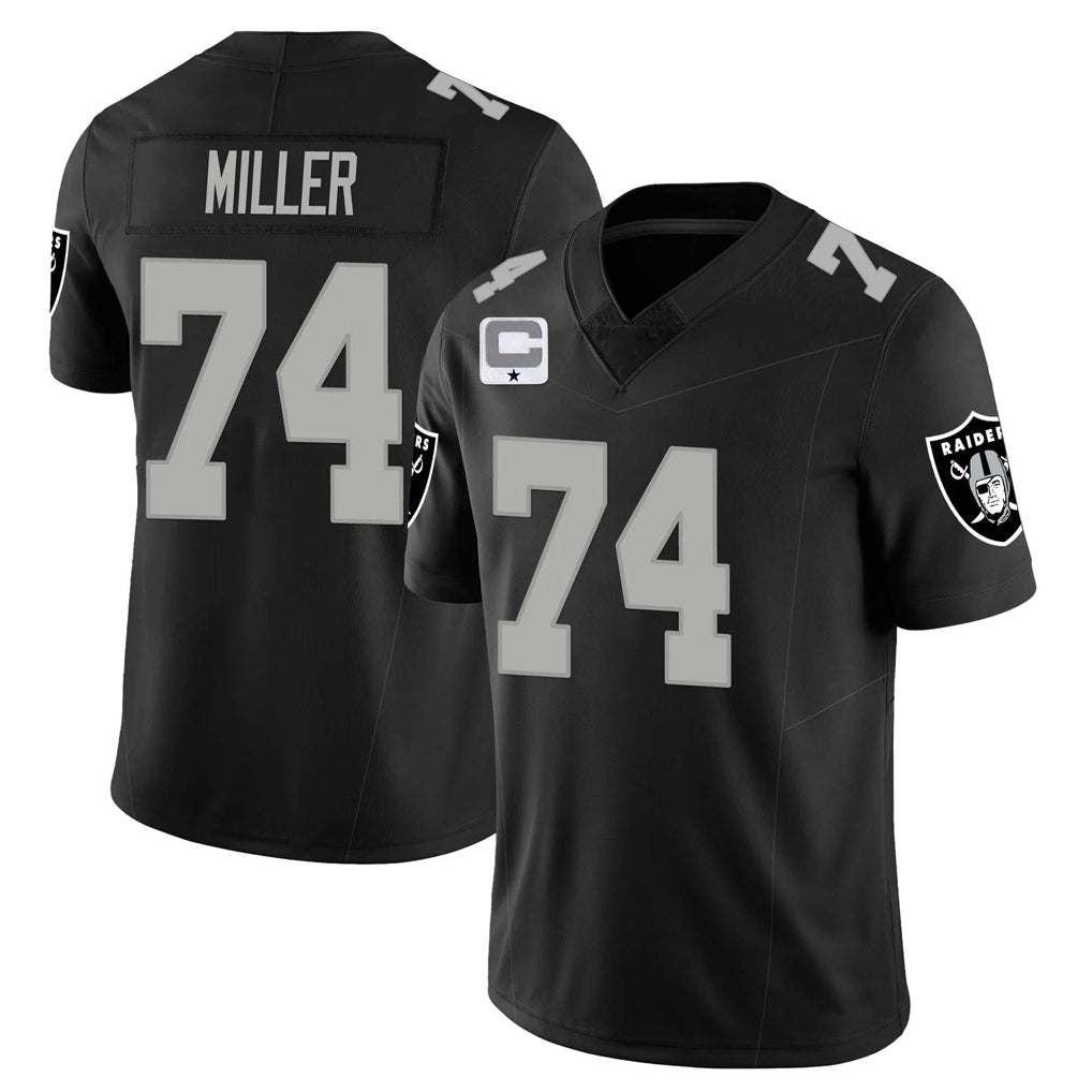 Elroe LV.Raiders #74 Kolton Miller Player Black Vapor Limited Home Game Stitched Jerseys