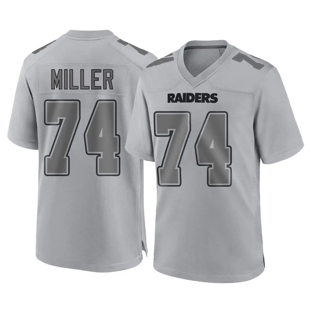 Elroe LV.Raiders #74 Kolton Miller Player Gray Atmosphere Fashion Limited Game Stitched Jerseys