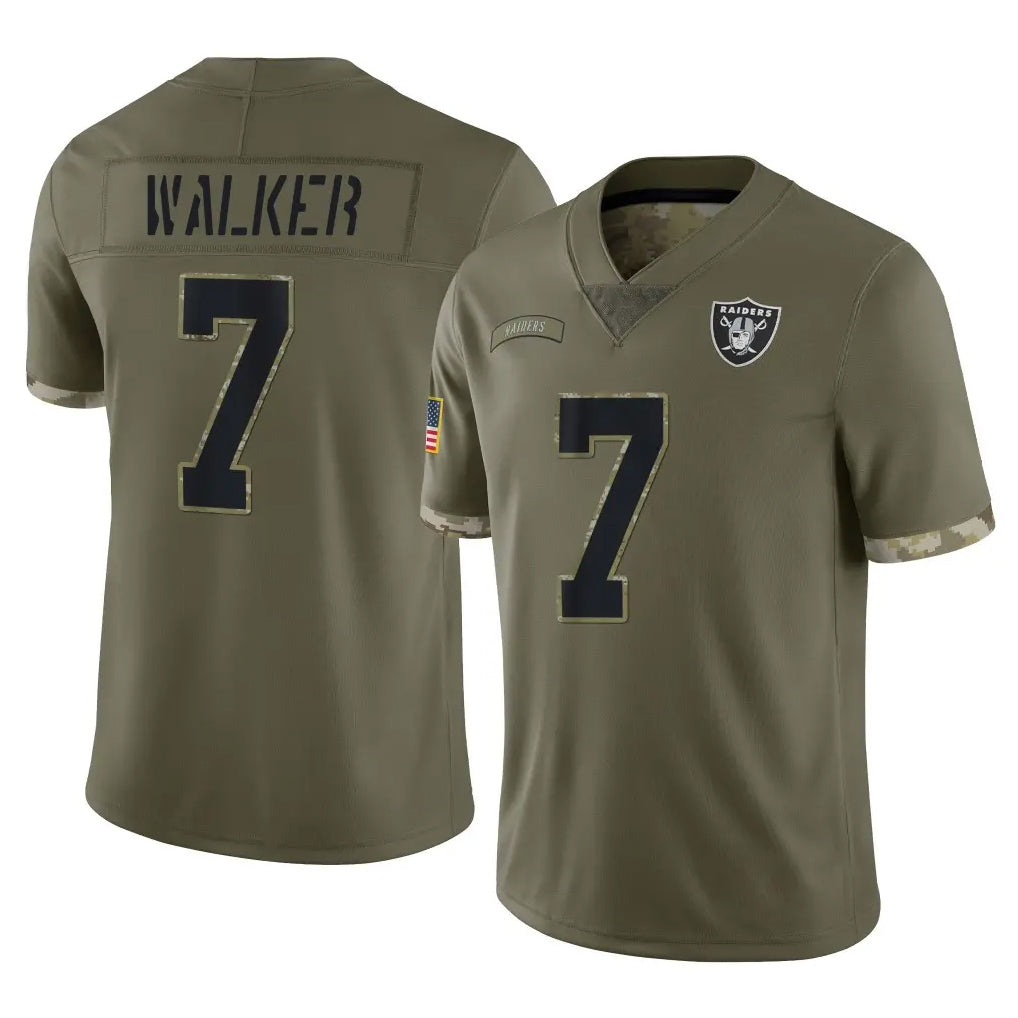 Elroe LV.Raiders #7 Quay Walker Player Olive Salute To Service Limited Stitched Jerseys