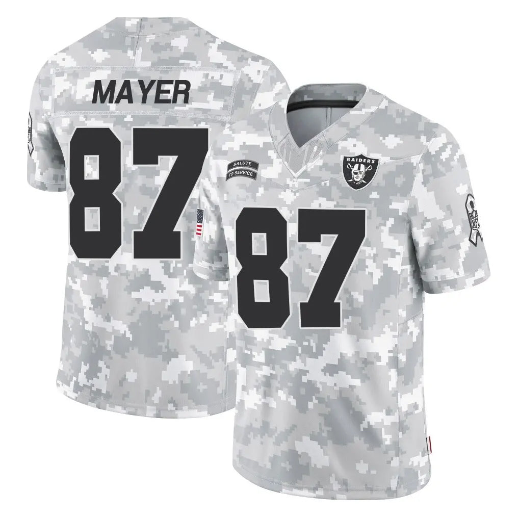 Elroe LV.Raiders #87 Michael Mayer Player Arctic Camo Salute To Service Limited Game Stitched Jerseys