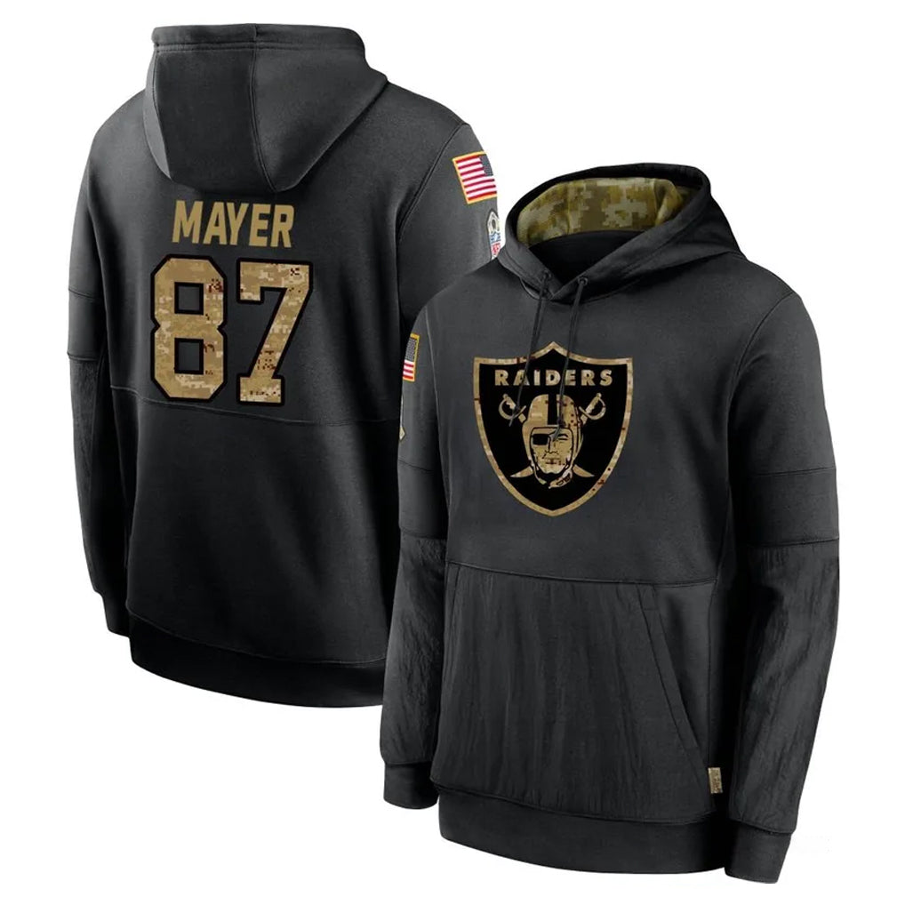 Elroe LV.Raiders #87 Michael Mayer Player Black Salute to Service Hoodies Limited Game Stitched Jerseys