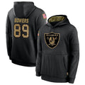 Elroe LV.Raiders #89 Brock Bowers Player Salute to Service Black Hoodies Stitched Jerseys