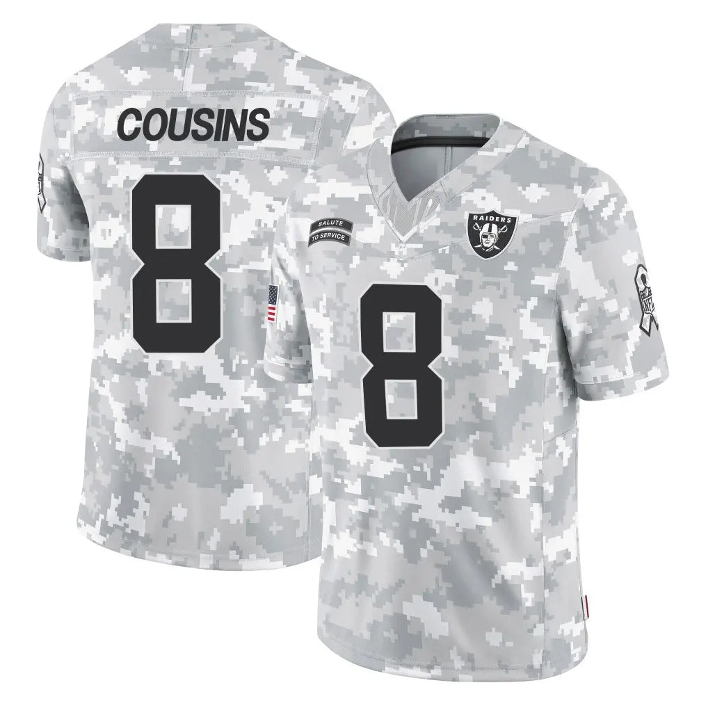 Elroe LV.Raiders #8 Kirk Cousins Player Arctic Camo Salute To Service Limited Game Stitched Jerseys