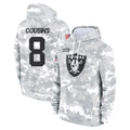 Elroe LV.Raiders #8 Kirk Cousins Player Arctic Camo Salute to Service Hoodies Limited Game Stitched Jerseys