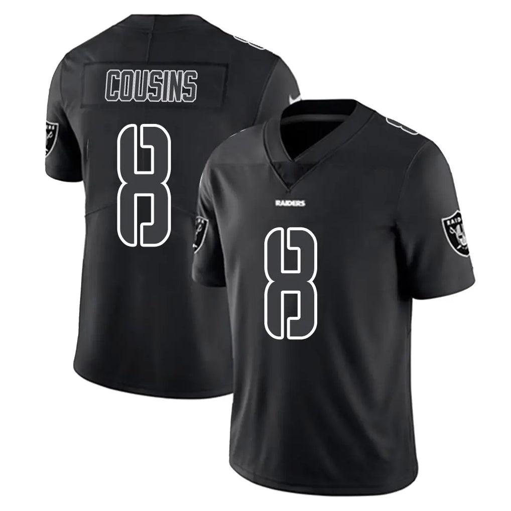 Elroe LV.Raiders #8 Kirk Cousins Player Black Limited Black Impact Home Game Stitched Jerseys