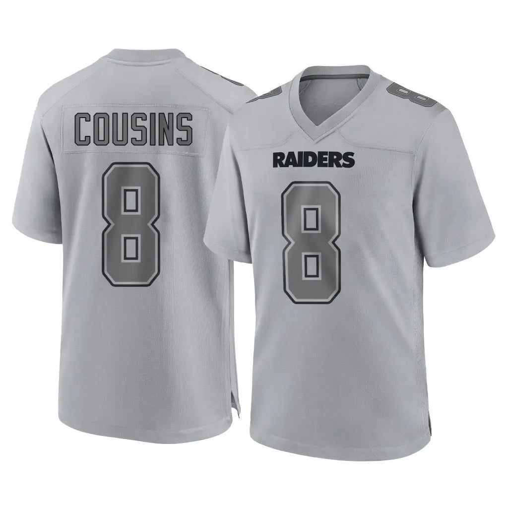 Elroe LV.Raiders #8 Kirk Cousins Player Gray Atmosphere Fashion Limited Game Stitched Jerseys