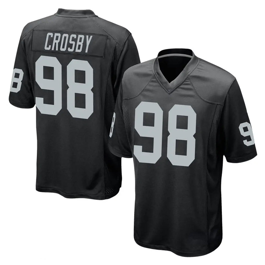 Elroe LV.Raiders #98 Maxx Crosby Player Black Home Game Stitched Jerseys