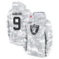 Elroe LV.Raiders #9 Jalen Nailor Player Arctic Camo Salute to Service Hoodies Limited Game Stitched Jerseys