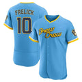 Elroe M.Brewers #10 Sal Frelick Player Light Blue City Connect Home Limited Elite Stitched Jerseys