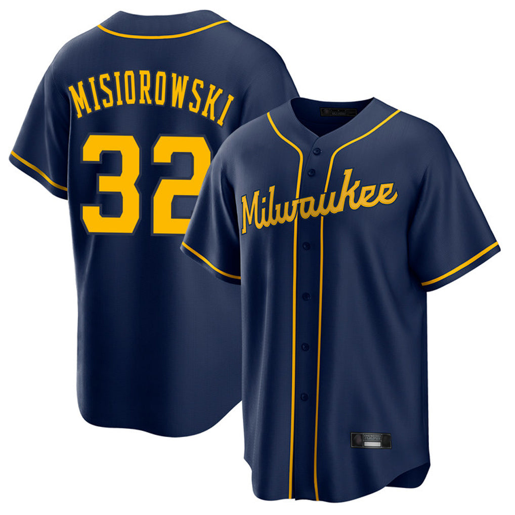 Elroe M.Brewers #32 Jacob Misiorowski Player Navy Home Game Stitched Jerseys