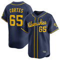 Elroe M.Brewers #65 Nestor Cortes Player Navy Home Limited Stitched Jerseys