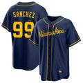 Elroe M.Brewers #99 Gary Sanchez Player Navy Home Game Stitched Jerseys