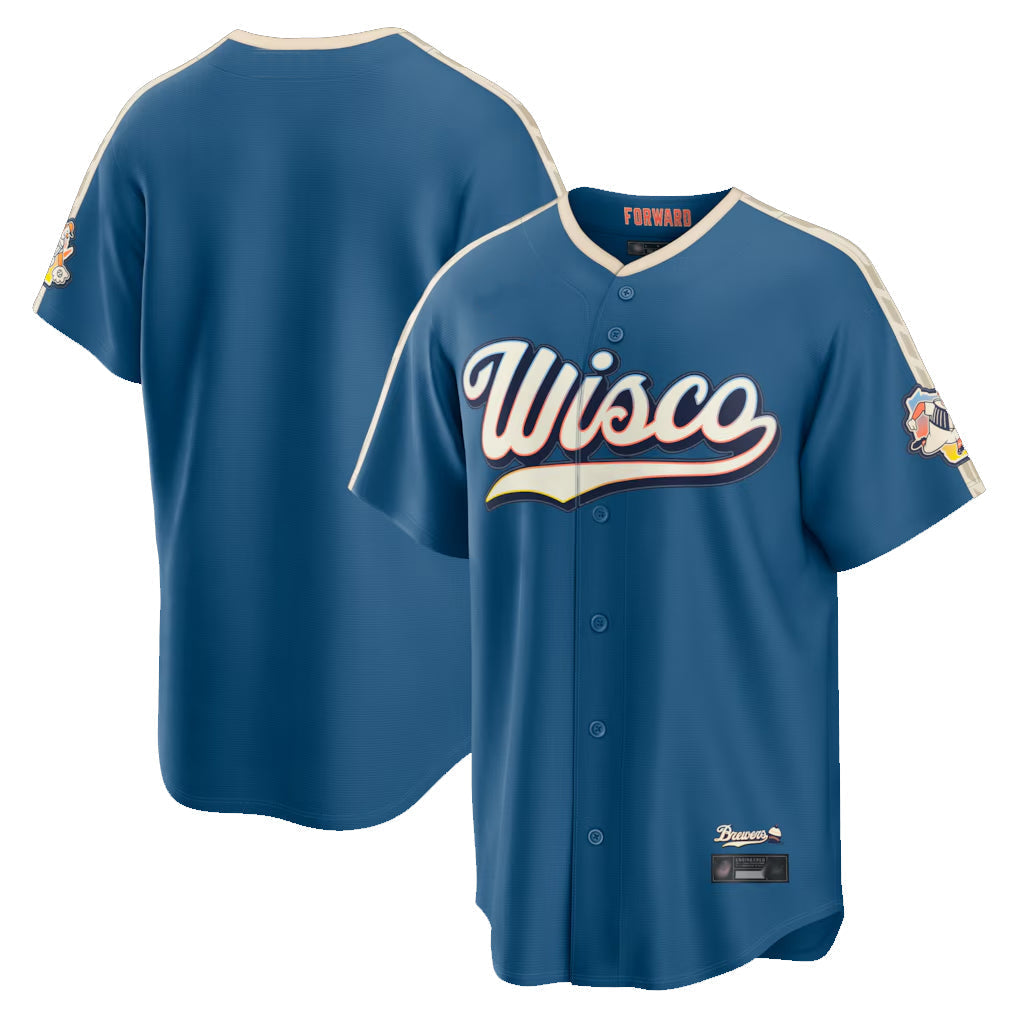 Elroe M.Brewers Blank Player Blue 2026 City Connect Home Game Stitched Jerseys