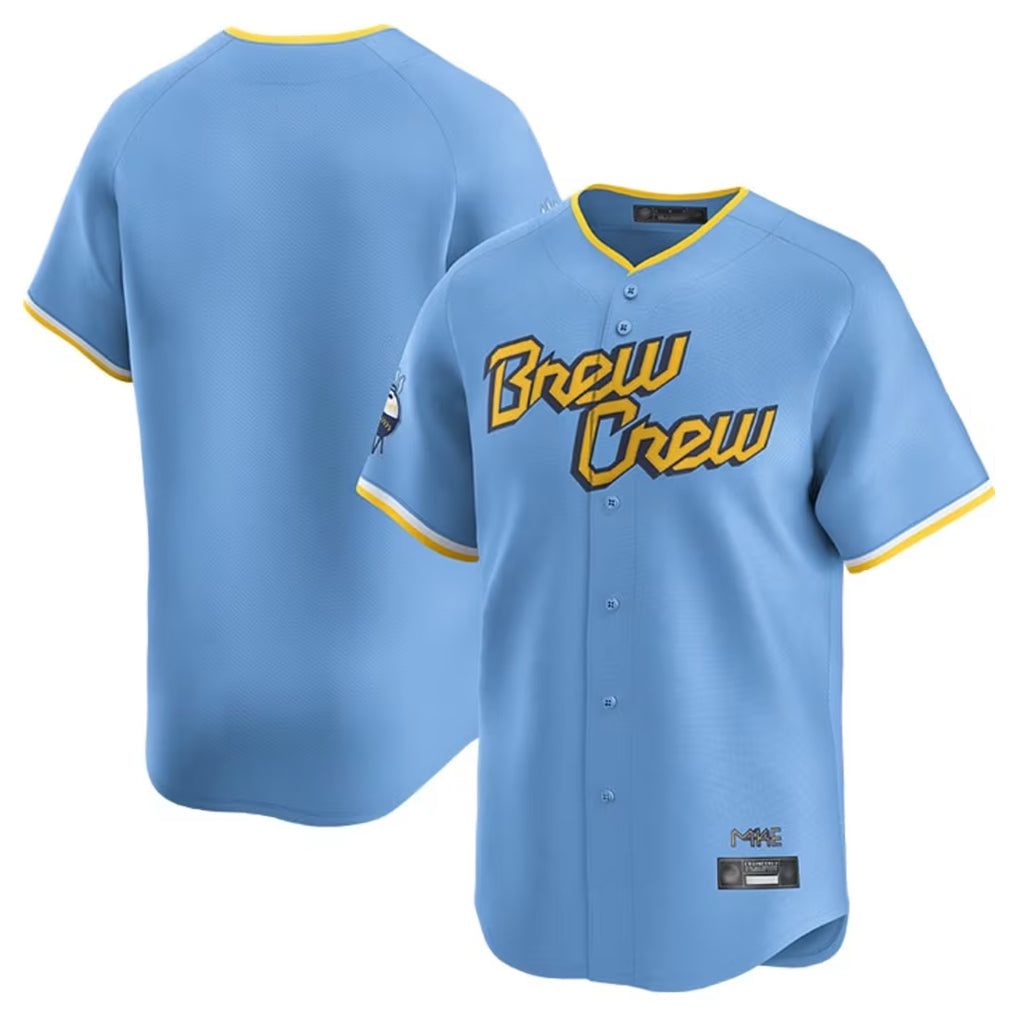 Elroe M.Brewers Blank Player Light Blue City Connect Home Limited Stitched Jerseys
