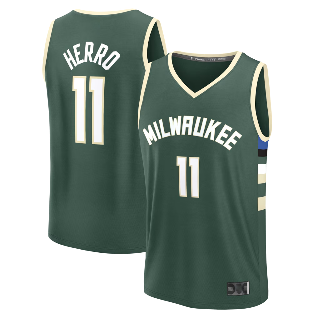 Elroe M.Bucks #11 Tyler Herro Hunter Green Fast Break Replica Jerseys - Icon Edition