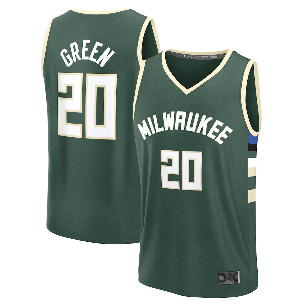 Elroe M.Bucks #20 A.J. Green Hunter Green Fast Break Replica Player Jerseys - Icon Edition
