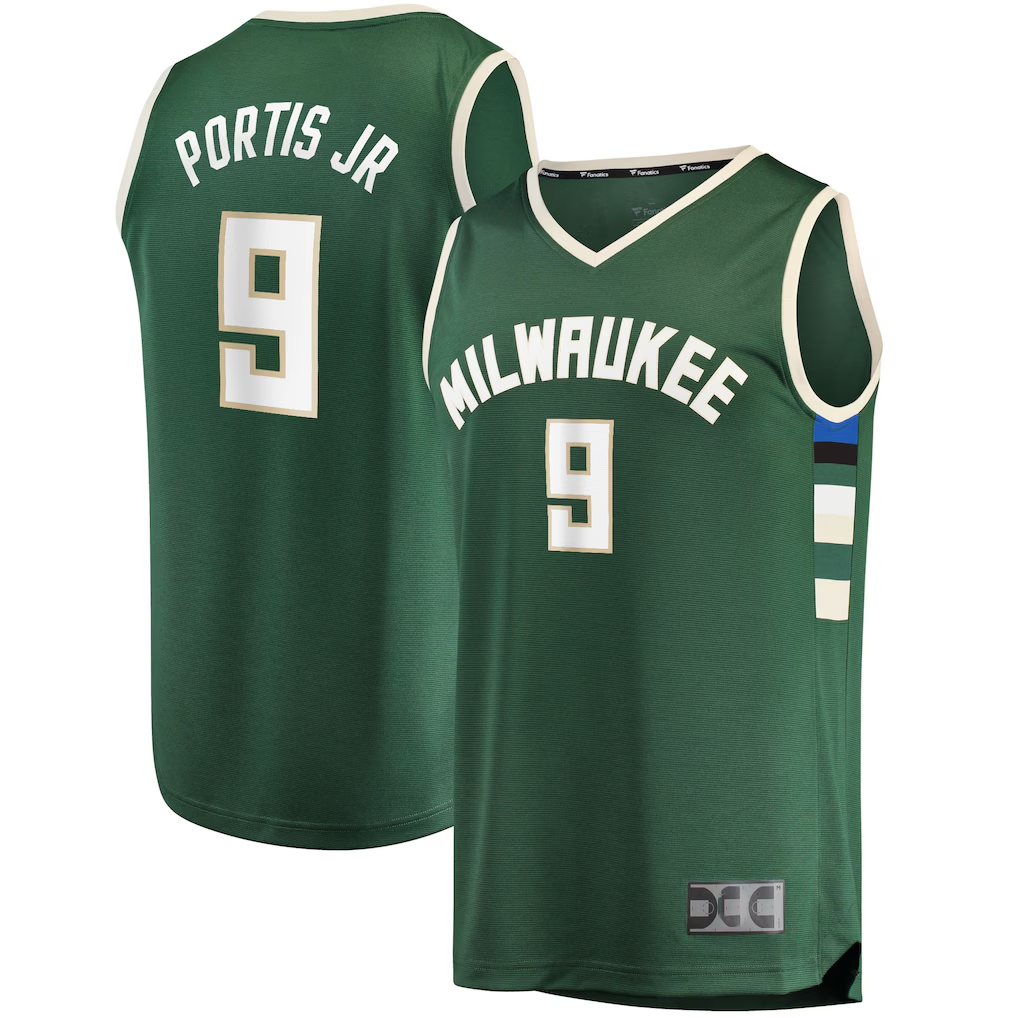 Elroe M.Bucks #9 Bobby Portis Green Fast Break Replica Jerseys - Icon Edition
