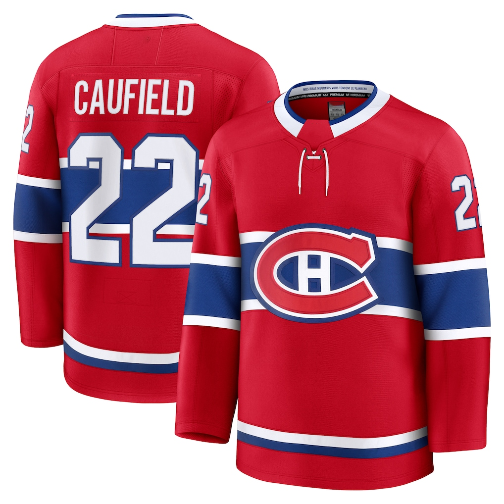 Elroe M.Canadiens #22 Cole Caufield Red Home Premium Jerseys