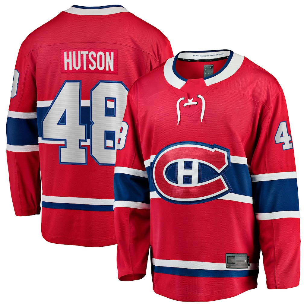 Elroe M.Canadiens #48 Lane Hutson Red Home Breakaway Jerseys