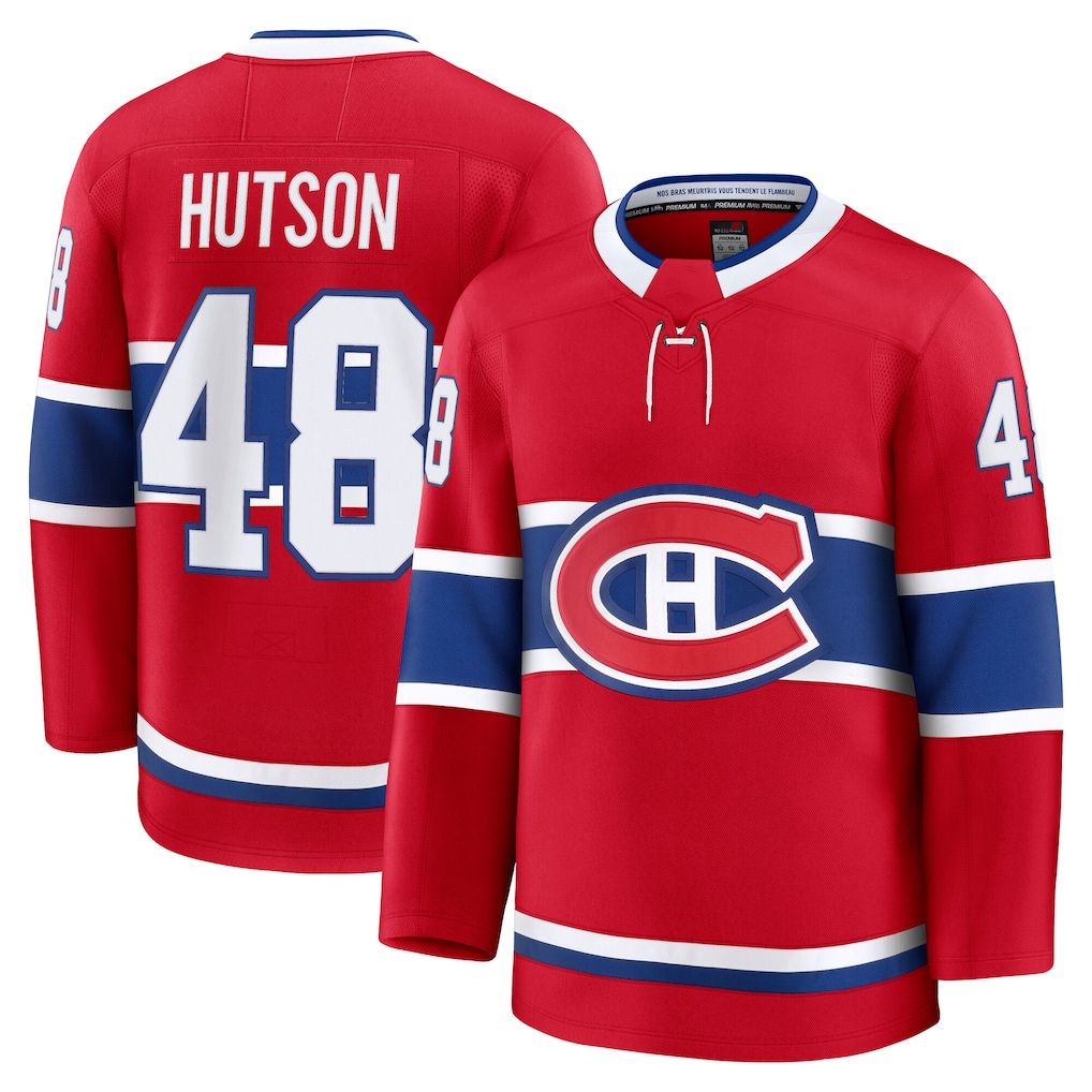 Elroe M.Canadiens #48 Lane Hutson Red Home Premium Jerseys