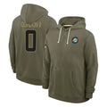 Elroe M.Dolphins #0 Ollie Gordon II Player Olive Salute to Service Pullover Hoodies Limited Stitched Jerseys