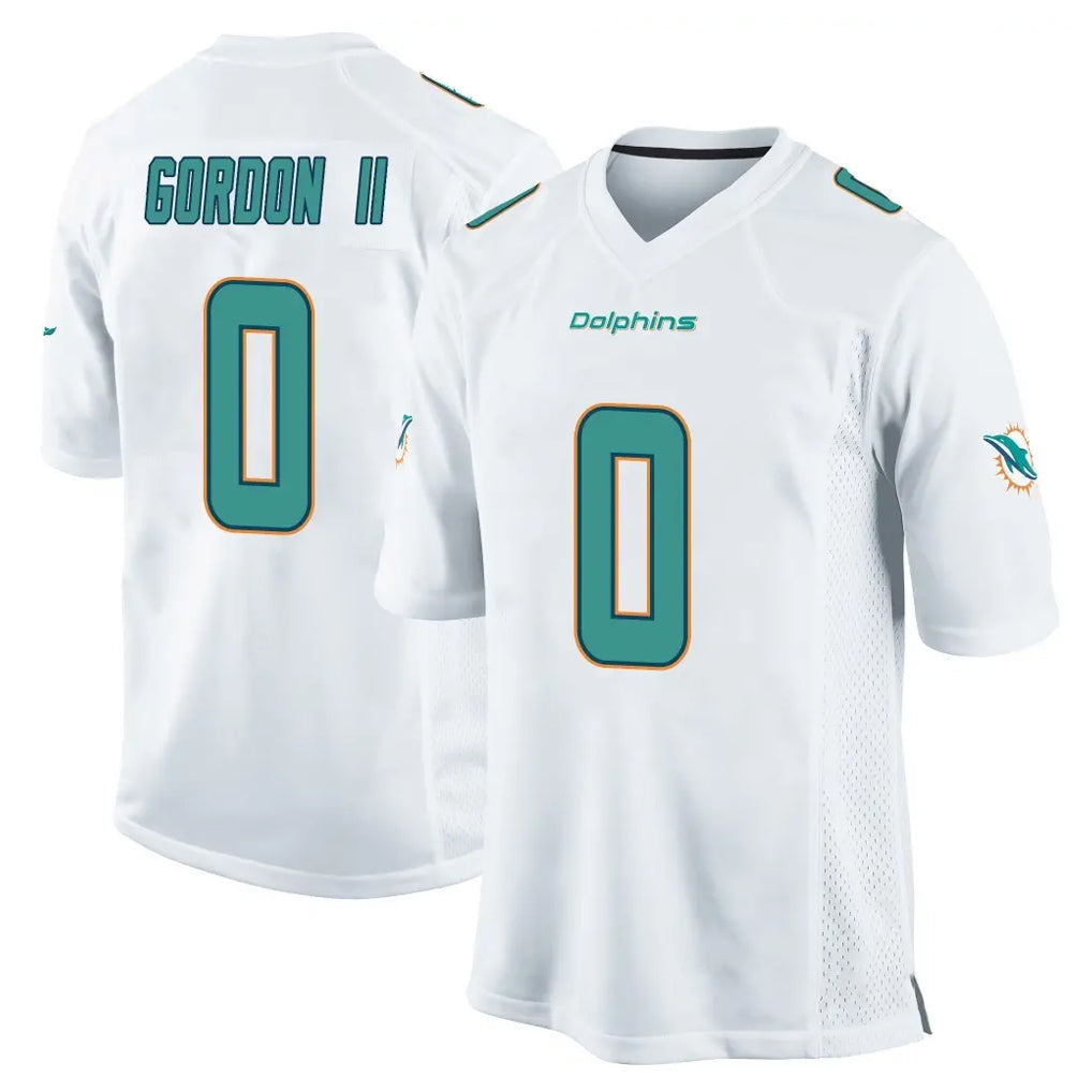 Elroe M.Dolphins #0 Ollie Gordon II Player White Home Game Stitched Jerseys