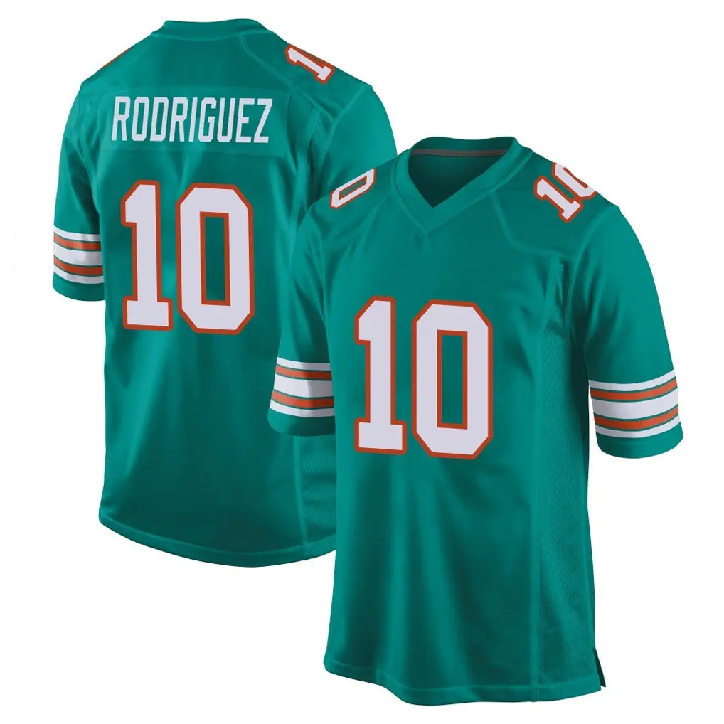 Elroe M.Dolphins #10 Jacob Rodriguez Player Aqua Alternate Home Game Stitched Jerseys