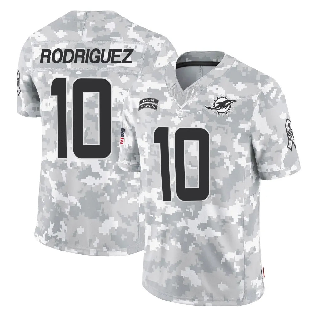 Elroe M.Dolphins #10 Jacob Rodriguez Player Arctic Camo Salute To Service Limited Game Stitched Jerseys