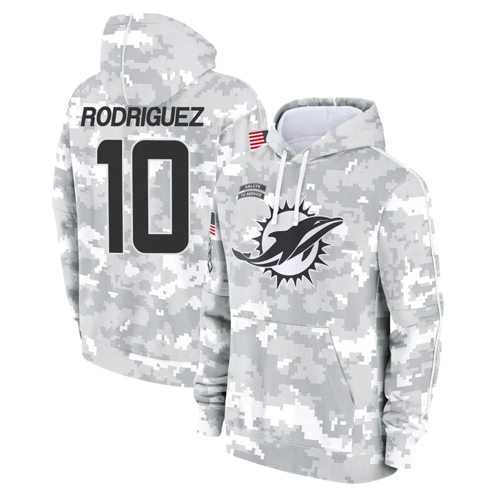 Elroe M.Dolphins #10 Jacob Rodriguez Player Arctic Camo Salute to Service Hoodies Limited Game Stitched Jerseys