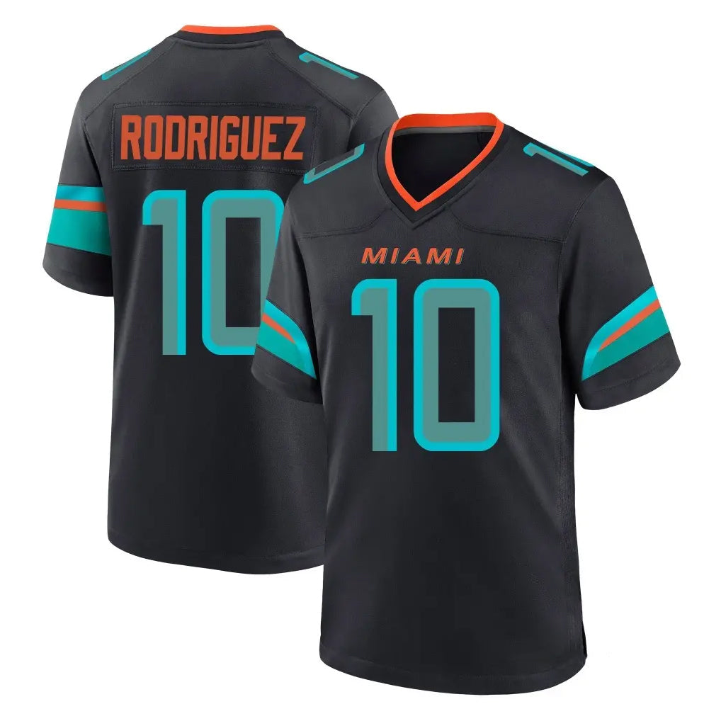 Elroe M.Dolphins #10 Jacob Rodriguez Player Black Pitch Rivalries Collection Home Game Stitched Jerseys