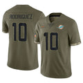 Elroe M.Dolphins #10 Jacob Rodriguez Player Olive Salute To Service Limited Stitched Jerseys