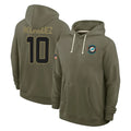 Elroe M.Dolphins #10 Jacob Rodriguez Player Olive Salute to Service Pullover Hoodies Limited Stitched Jerseys