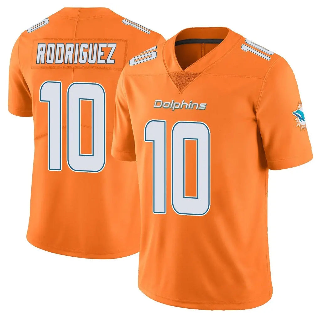 Elroe M.Dolphins #10 Jacob Rodriguez Player Orange Limited Home Game Stitched Jerseys