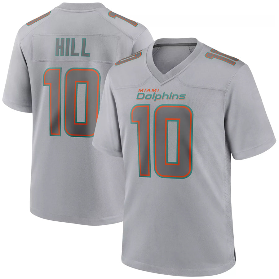 Elroe M.Dolphins #10 Tyreek Hill Player Grey Atmosphere Fashion Stitched Jerseys
