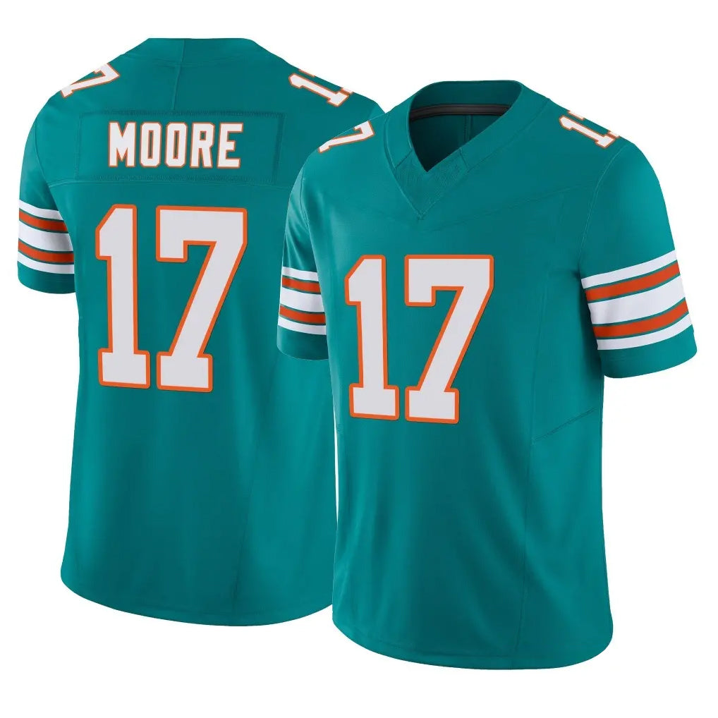 Elroe M.Dolphins #17 Trey Moore Player Aqua Limited Alternate Vapor F.U.S.E. Home Game Stitched Jerseys
