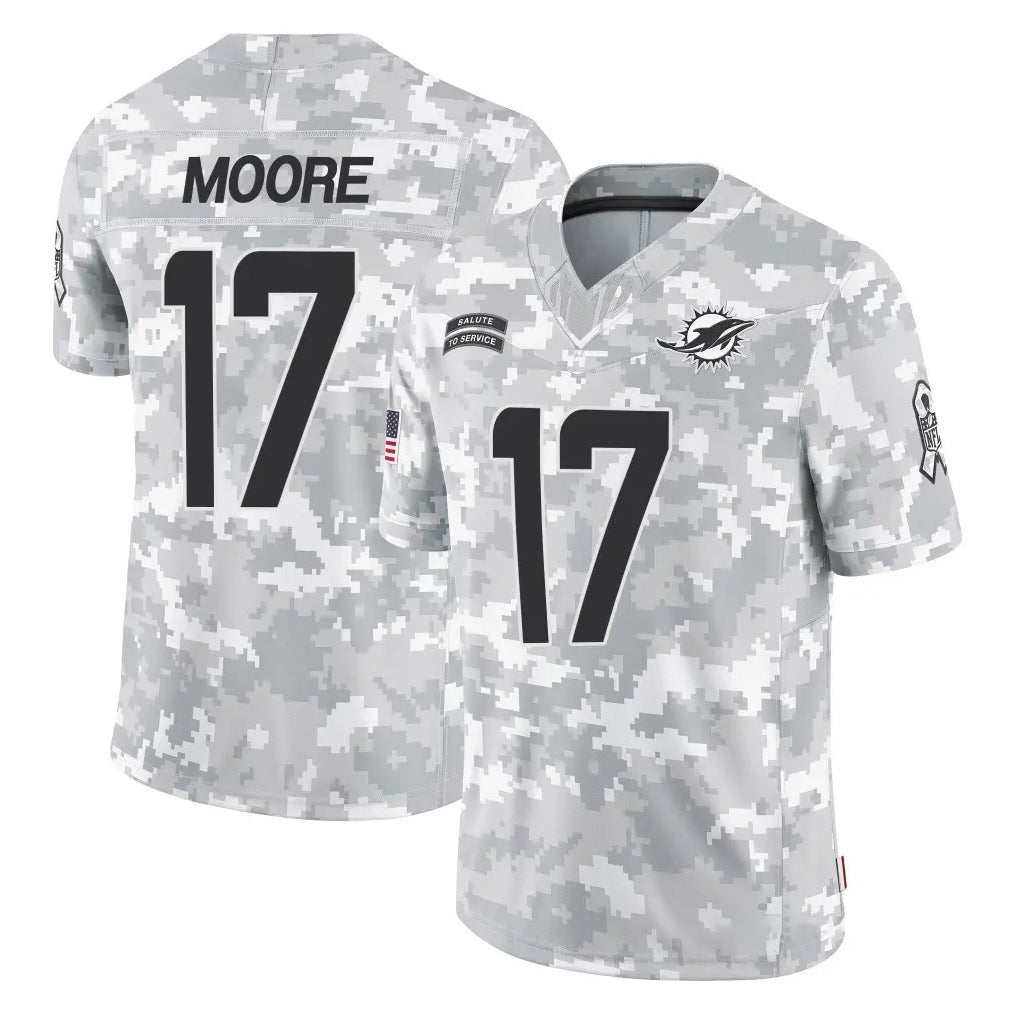Elroe M.Dolphins #17 Trey Moore Player Arctic Camo Salute To Service Limited Game Stitched Jerseys