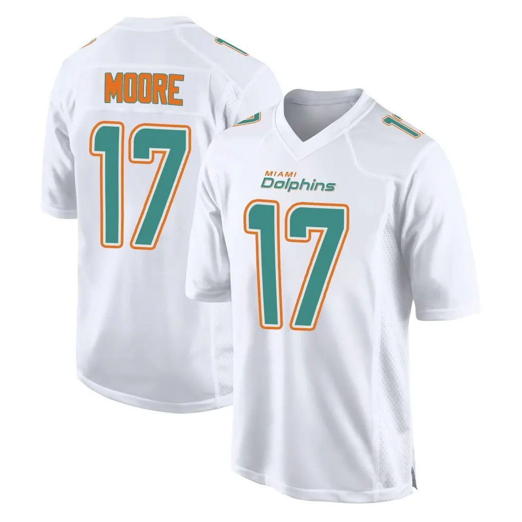 Elroe M.Dolphins #17 Trey Moore Player White Fashion Home Game Stitched Jerseys