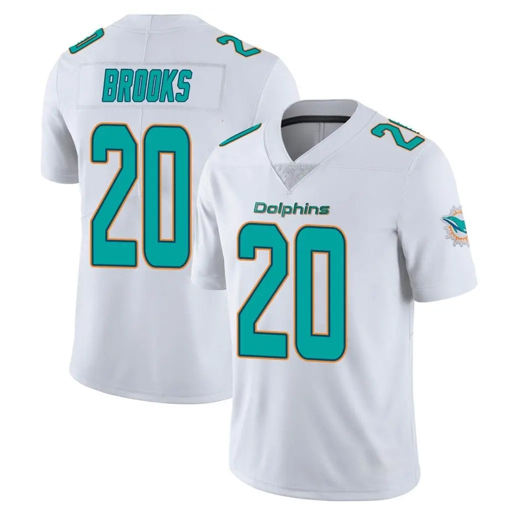Elroe M.Dolphins #20 Jordyn Brooks Player White Limited Vapor Untouchable Home Game Stitched Jerseys